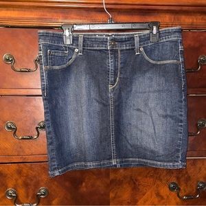 Levi denim skirt.